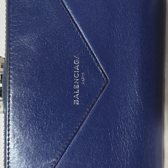 Balenciaga Papier Continental Zip Around Wallet Indigo Blue - Picture 6 of 12